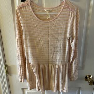 Matilda Jane Pink and Gold Striped Long Sleeve Top